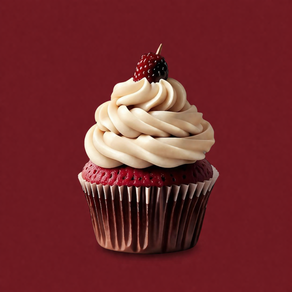 Red Velvet Berry Cupcake